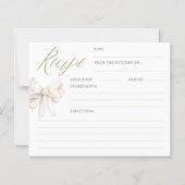 Elegante Bruiloftsreceptkaartjes met Crème Strik (Voorkant)