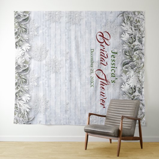 Elegante Bruiloftsshower Fotohokje Achtergrond met Wandkleed (In Situ (horizontaal))