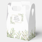 Elegante bruiloftsshower groene bladeren bedankdoosjes (Geopend)