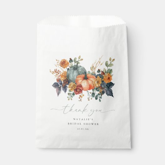 Elegante Bruiloftsshower Herfst Bedankzakje (Voorkant)