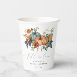 Elegante Bruiloftsshower Herfst Papieren Bekers