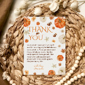 Elegante Bruiloftsshower in de herfst Bedankkaart
