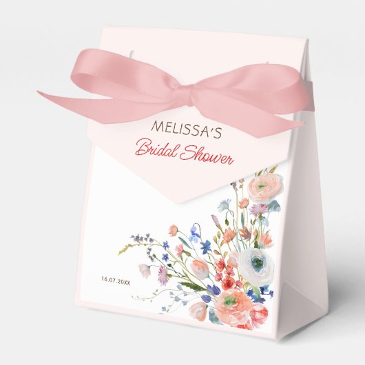 Elegante Bruiloftsshower met Bloemen Bedankdoosjes (Voorkant Zijde)
