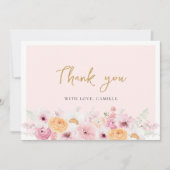 Elegante Bruiloftsshower met Bloemen Bedankkaart (Voorkant)