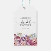 Elegante Bruiloftsshower met Bloemen Cadeaulabel (Voorkant)