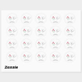 Elegante bruiloftsshower met bloemen ronde sticker (Vel)