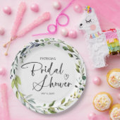 Elegante Bruiloftsshower met Groenery Papieren Bordje (Feest)