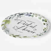 Elegante Bruiloftsshower met Groenery Papieren Bordje (Gekanteld)