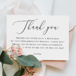 Elegante Bruiloftsshower Notitie | Minimalistische Bedankkaart