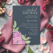 Elegante Bruiloftsshower Roze Waterverf  Kaart