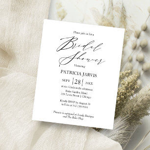 Elegante bruiloftsshower uitnodiging op budget flyer