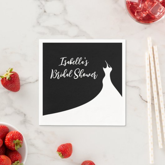 Elegante bruiloftssluiting servet zwart (Insitu)