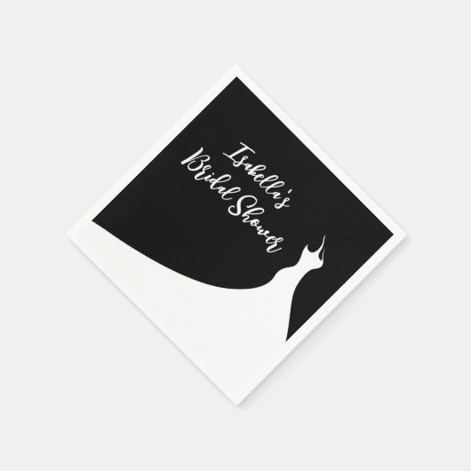 Elegante bruiloftssluiting servet zwart (Hoek)