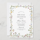 Elegante Bruiloftstuin Bruidsfeest met Wilde Bloem Kaart (Voorkant)