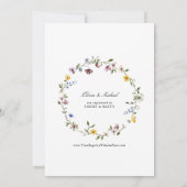 Elegante Bruiloftstuin Bruidsfeest met Wilde Bloem Kaart (Achterkant)