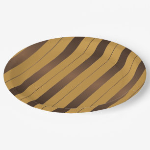 Elegante bruin en faux gouden strepen papier borde papieren bordje