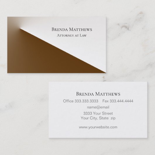 Elegante Bruin en Wit Professional Visitekaartje (Voorkant / Achterkant)