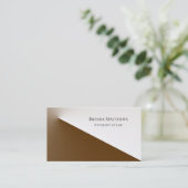 Elegante Bruin en Wit Professional Visitekaartje (Staand voorkant)