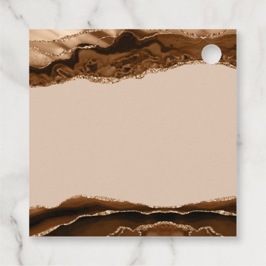 Elegante bruine agaat bedankjes labels (Achterkant)