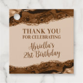 Elegante bruine agaat bedankjes labels (Voorkant)