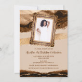 Elegante bruine agaat foto uitnodiging (Voorkant)