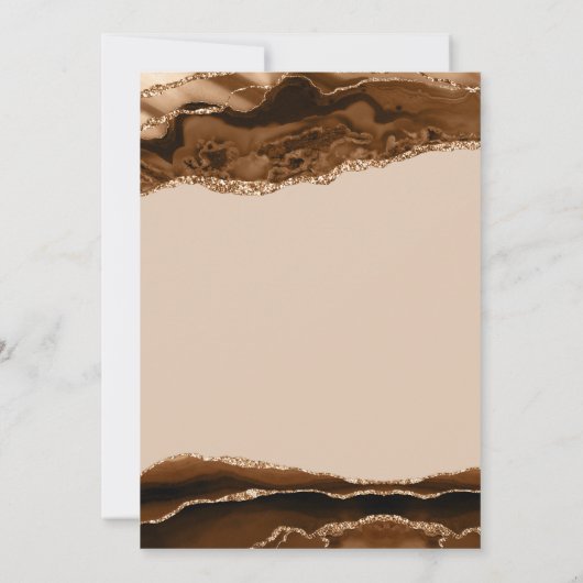 Elegante bruine agaat foto uitnodiging (Achterkant)