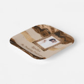 Elegante bruine agaat foto uitnodiging papieren bordje (Gebogen)