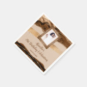 Elegante bruine agaat foto uitnodiging servet (Hoek)