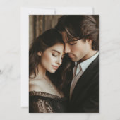 Elegante Bruine Agaat Gouden Fotobruiloft Kaart (Achterkant)