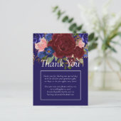 Elegante bruine blauwe bloem bruiloft budget briefkaart (Staand voorkant)