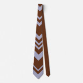 Elegante bruine & blauwe chevron patroon das (Voorkant)