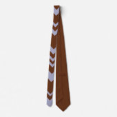 Elegante bruine & blauwe chevron patroon das (Achterkant)