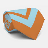 Elegante bruine & blauwe chevron patroon stropdas (Opgerold)