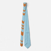 Elegante bruine & blauwe chevron patroon stropdas (Achterkant)