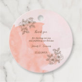 Elegante Bruine Bloem Custom Wedding Bedankjes Labels (Voorkant)