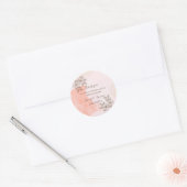 Elegante Bruine Bloem Custom Wedding Ronde Sticker (Envelop)