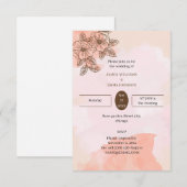 Elegante bruine bloem gepersonaliseerde bruiloft kaart (Voorkant / Achterkant)