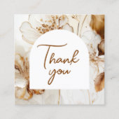 Elegante bruine bloemen dank u pakket invoegen vierkante visitekaartje (Voorkant)