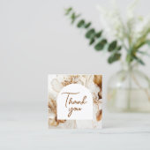 Elegante bruine bloemen dank u pakket invoegen vierkante visitekaartje (Staand voorkant)