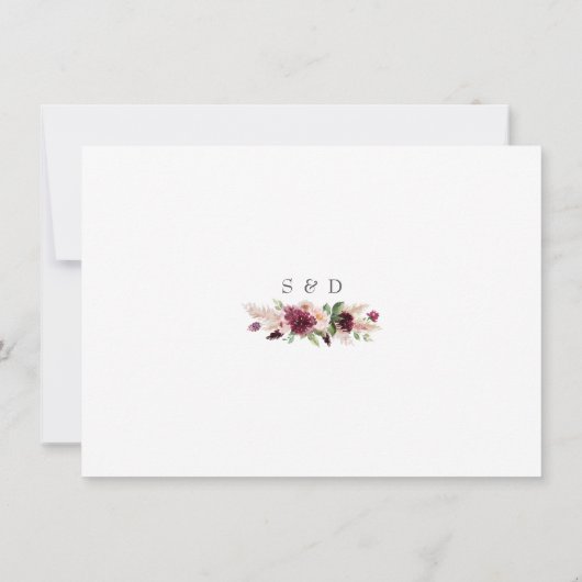 Elegante bruine bloemen gouden lijst bruiloft save the date (Achterkant)