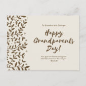 Elegante Bruine Bloemen Grootouders Dag Feestdagenkaart (Voorkant)