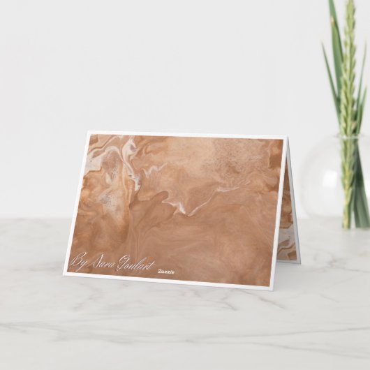 Elegante Bruine Bloemen Happy Birthday Kaart (Achterkant)