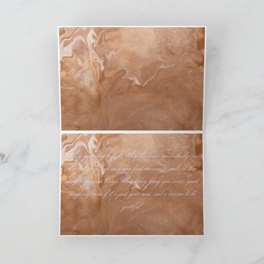 Elegante Bruine Bloemen Happy Birthday Kaart (Binnen)