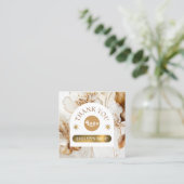 Elegante bruine bloemen kortingskaart vierkante visitekaartje (Staand voorkant)