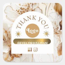 Elegante bruine bloemen sticker