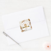 Elegante bruine bloemen sticker (Envelop)