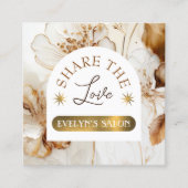 Elegante bruine bloemen verwijzingskaart vierkante visitekaartje (Voorkant)