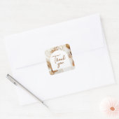 Elegante bruine bloemetjes dank u sticker (Envelop)