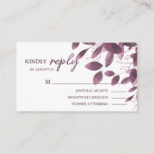 Elegante bruine bosblad trouw-RSVP Informatiekaartje (Voorkant)