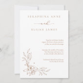 Elegante bruine bruiloft uitnodiging (Voorkant)